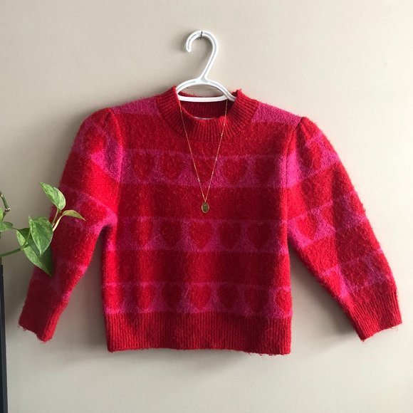 Zara hearts sweater, M - Picture 3 of 5